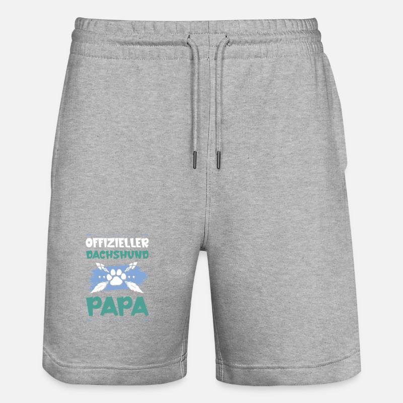 teckel teckel chiens papa - Short de jogging bio TRAINER Stanley/Stella unisexe - gris chiné