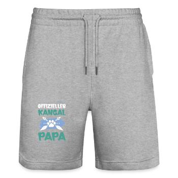 kangal hunde papa - Stanley/Stella Unisex Bio Joggingshorts Trainer  - Grau meliert - Vorne - Nik (191cm) & Marisol (170cm)