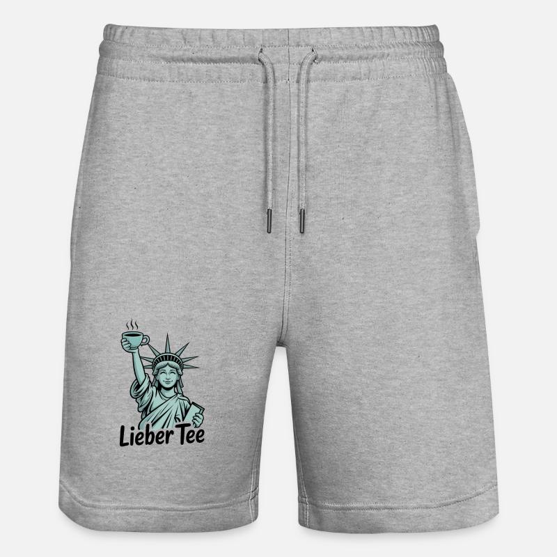 Statue de la Liberté Dear Tea - Short de jogging bio TRAINER Stanley/Stella unisexe - gris chiné