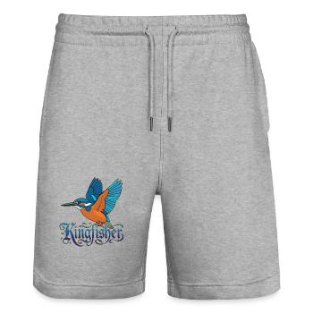 Eisvogel - Stanley/Stella Unisex Bio Joggingshorts Trainer  - Grau meliert - Vorne - Nik (191cm) & Marisol (170cm)