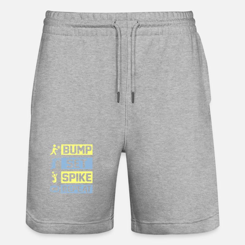 Bump Set Spike Repeat Volleyball - Short de jogging bio TRAINER Stanley/Stella unisexe - gris chiné