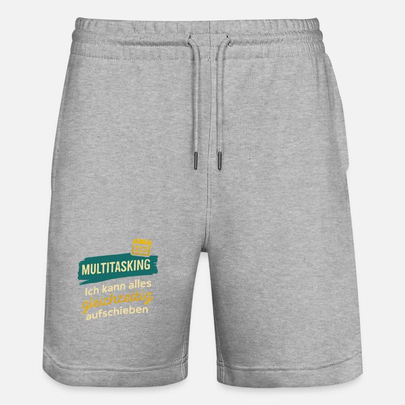 Multitasking – Postpone everything at once - Stanley/Stella Trainer Unisex Organic Jogging Shorts - heather grey
