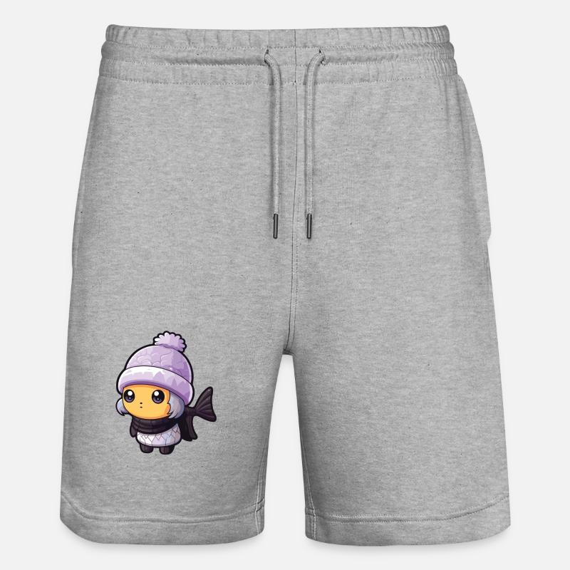 Poisson Hiver Animal Anime - Short de jogging bio TRAINER Stanley/Stella unisexe - gris chiné