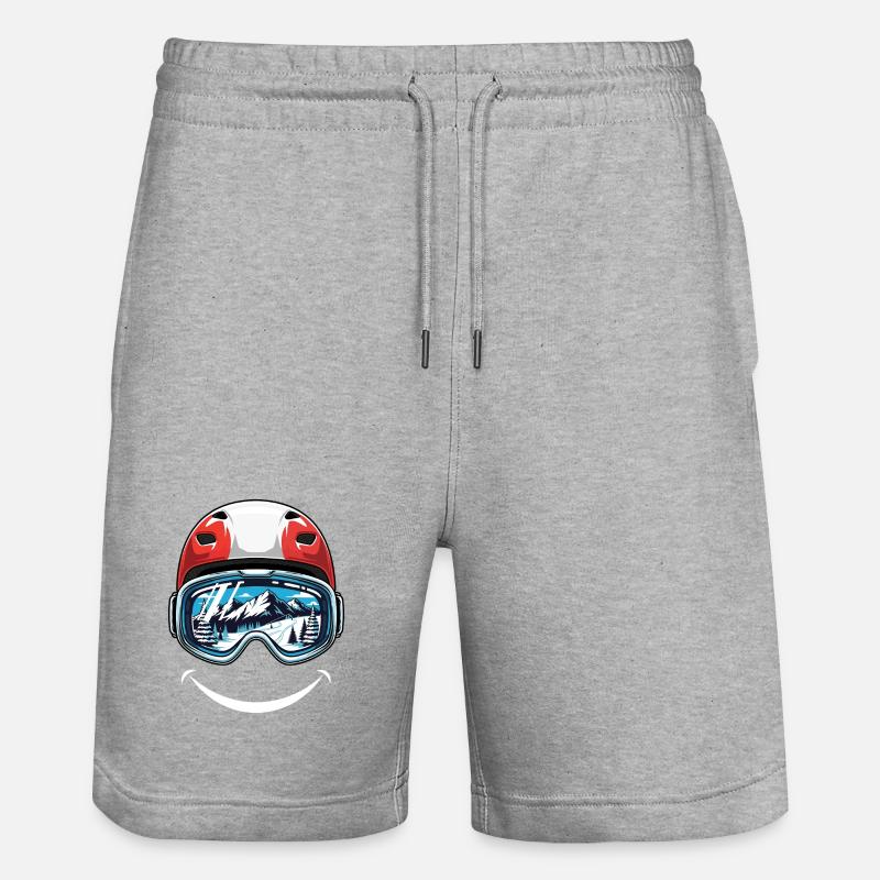 Casque de ski Rouge Blanc Autriche - Short de jogging bio TRAINER Stanley/Stella unisexe - gris chiné