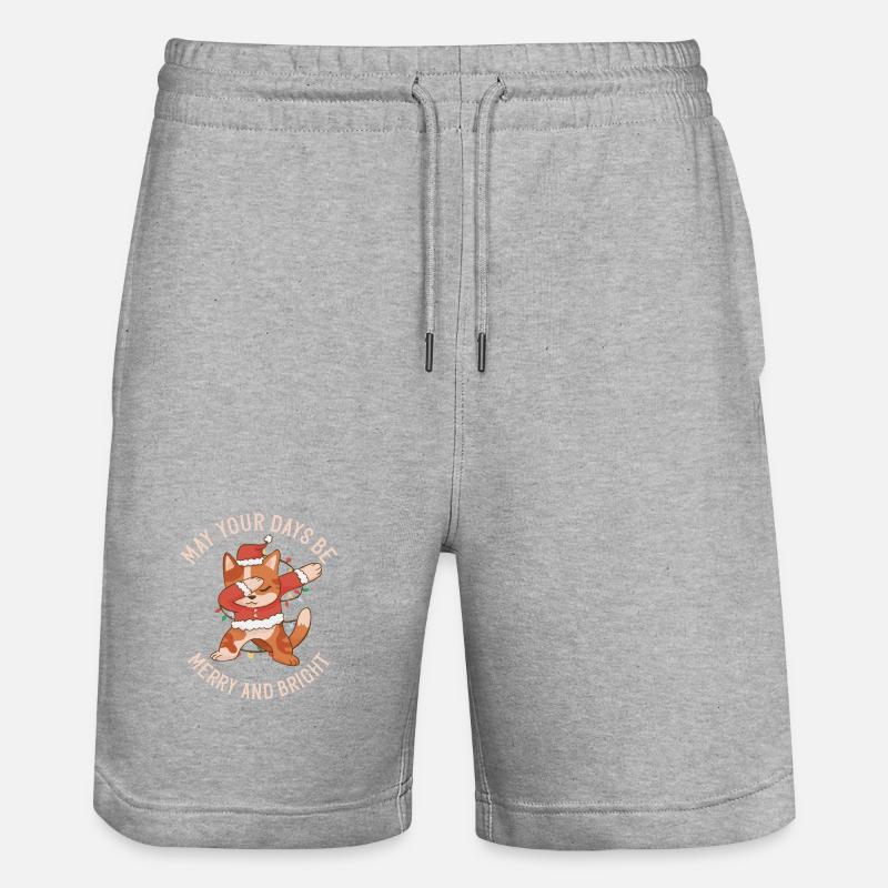 Dabbing Santa Cat - Joyeux Noël - Short de jogging bio TRAINER Stanley/Stella unisexe - gris chiné