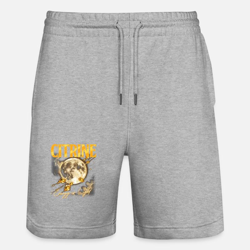 Pierre de naissance Novembre Citrine - Short de jogging bio TRAINER Stanley/Stella unisexe - gris chiné