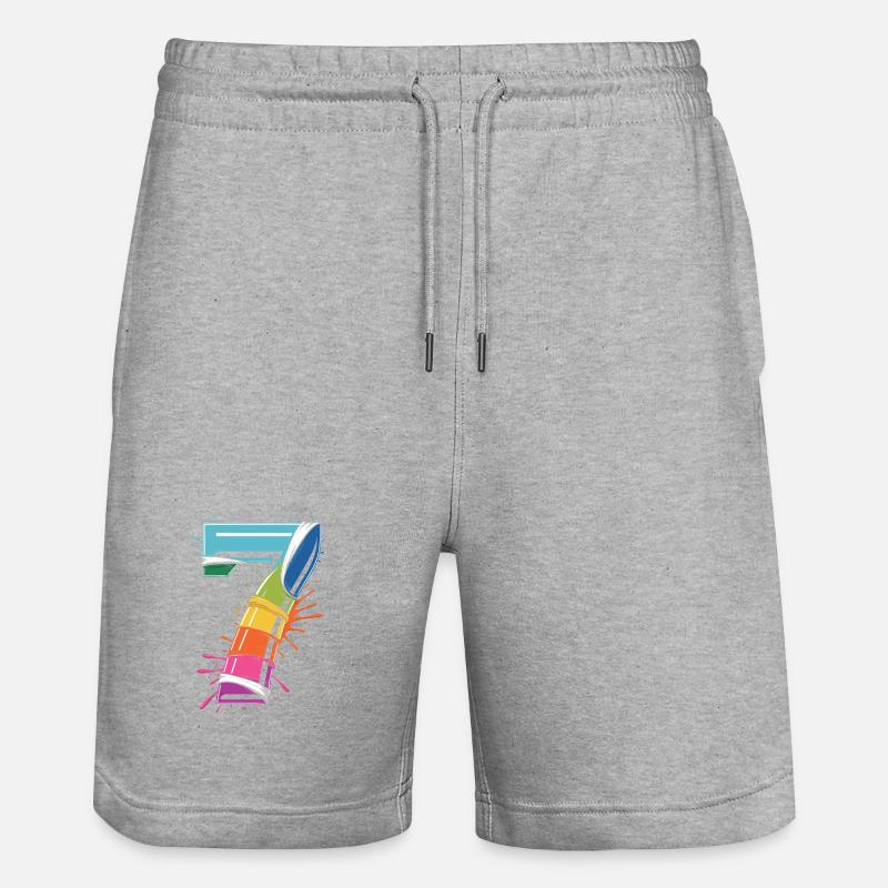 Rainbow7 Splash Design - Short de jogging bio TRAINER Stanley/Stella unisexe - gris chiné