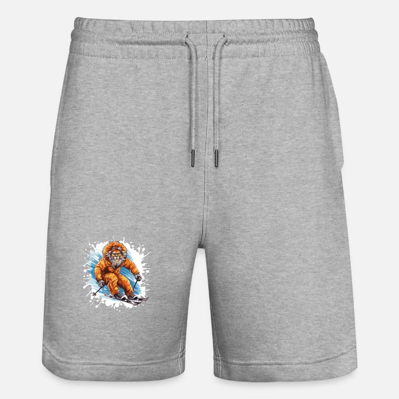 Löwe Ski Skiing - Short de jogging bio TRAINER Stanley/Stella unisexe - gris chiné