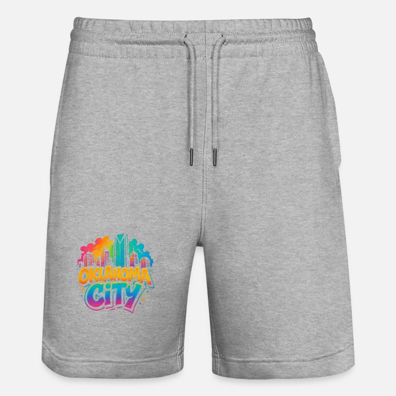 Horizon néon d’Oklahoma City - Short de jogging bio TRAINER Stanley/Stella unisexe - gris chiné