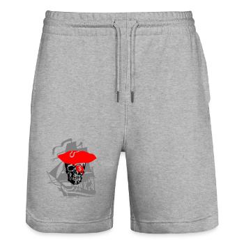 Pirate - Short de jogging bio TRAINER Stanley/Stella unisexe - gris chiné - Devant - Nik (191cm) & Marisol (170cm)