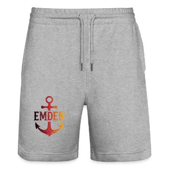 Anker Emden Nordsee - Stanley/Stella Unisex Bio Joggingshorts Trainer  - Grau meliert - Vorne - Nik (191cm) & Marisol (170cm)