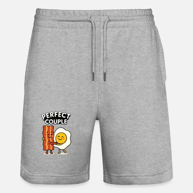 Parfait Couple bacon oeuf Petit-déjeuner - Short de jogging bio TRAINER Stanley/Stella unisexe - gris chiné