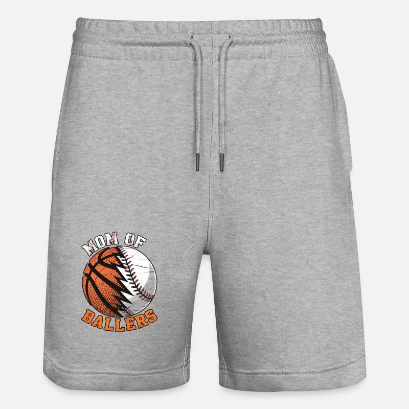 Maman de Ballers – Sportmama Design - Short de jogging bio TRAINER Stanley/Stella unisexe - gris chiné