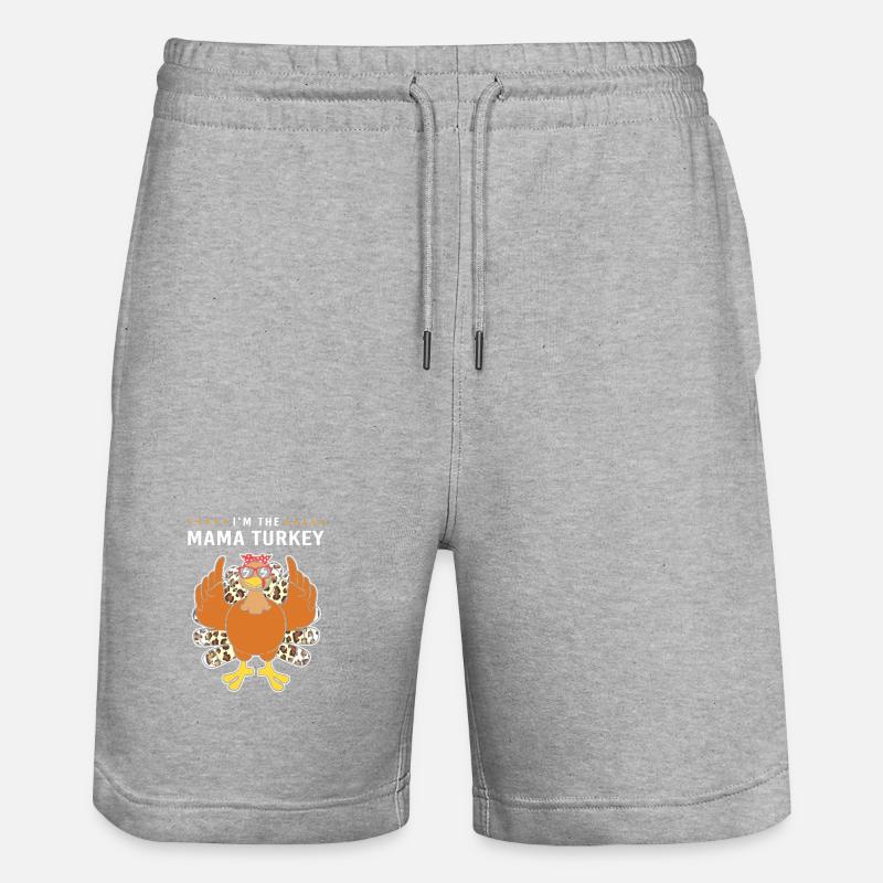 Thanksgiving Mama Mutter Oma Großmutter - Stanley/Stella Unisex Bio Joggingshorts Trainer  - Grau meliert
