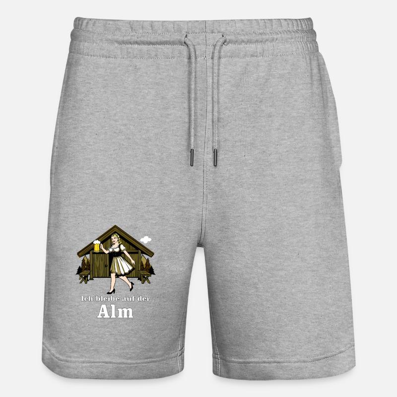 Je reste à l’alpage - Short de jogging bio TRAINER Stanley/Stella unisexe - gris chiné