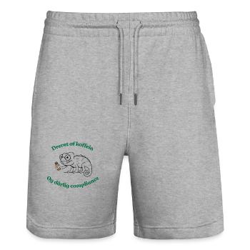 Propulsé par la caféine - Design amusant - Short de jogging bio TRAINER Stanley/Stella unisexe - gris chiné - Devant - Nik (191cm) & Marisol (170cm)