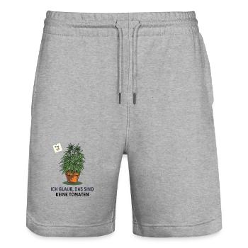 Tag 92 – immer noch keine Tomaten - Stanley/Stella Unisex Bio Joggingshorts Trainer  - Grau meliert - Vorne - Nik (191cm) & Marisol (170cm)