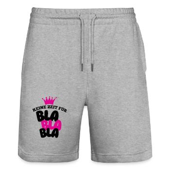 Keine Zeit für Bla Bla  - Stanley/Stella Unisex Bio Joggingshorts Trainer  - Grau meliert - Vorne - Nik (191cm) & Marisol (170cm)