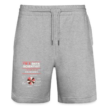I'm a Data Scientist Boring Info into Awesomeness - Stanley/Stella Trainer Unisex Organic Jogging Shorts - heather grey - Front - Nik (191cm) & Marisol (170cm)