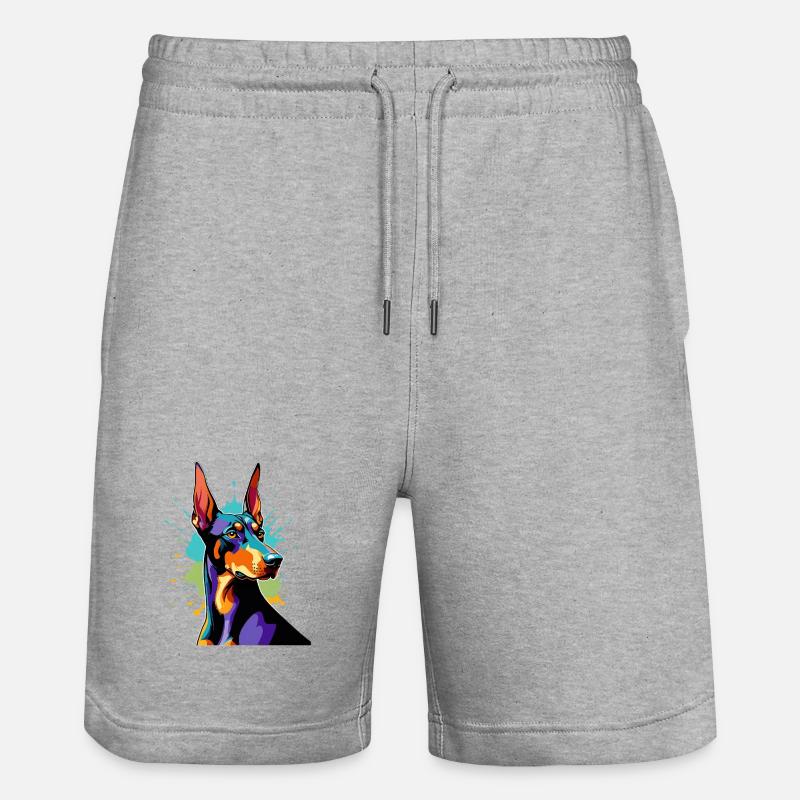 Explosion de couleurs Doberman - Short de jogging bio TRAINER Stanley/Stella unisexe - gris chiné