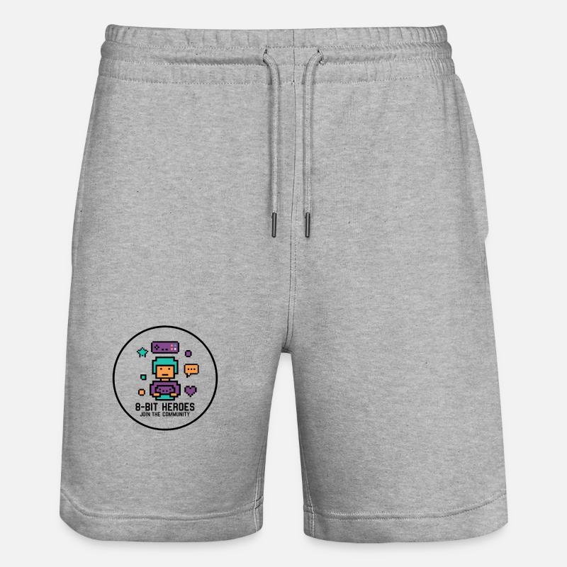Pixel Gamer Retro 8-Bit Gaming Kult - Short de jogging bio TRAINER Stanley/Stella unisexe - gris chiné