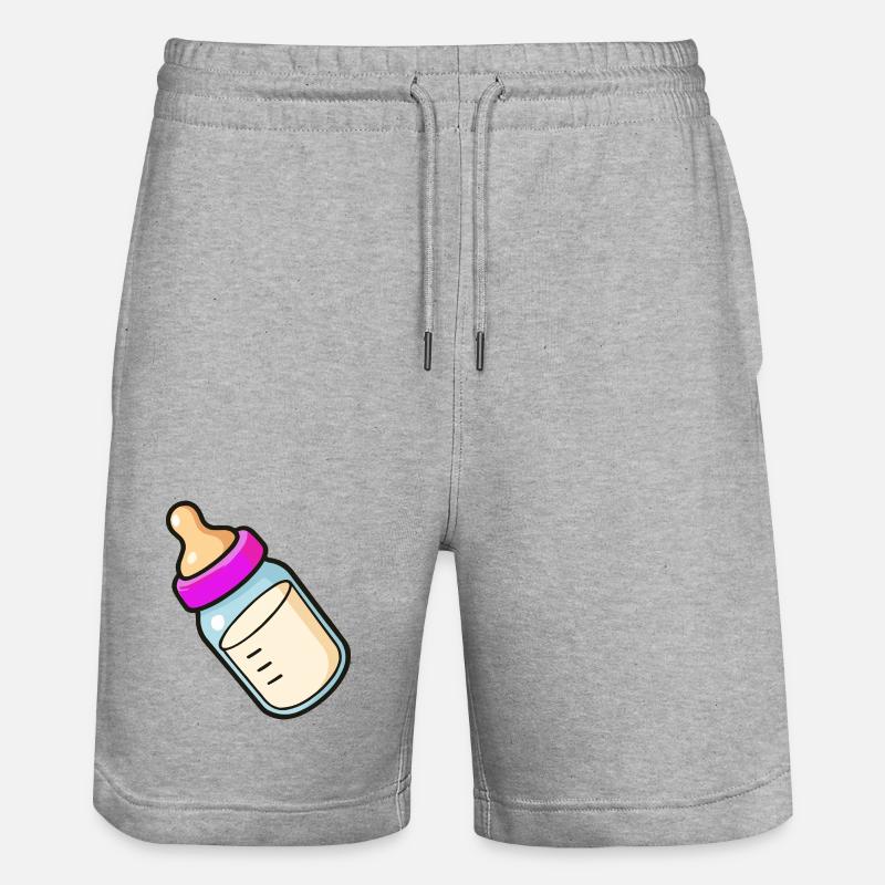 Dessin animé de biberon - Short de jogging bio TRAINER Stanley/Stella unisexe - gris chiné