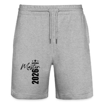 Master bestanden 2026 - Prüfung - Erfolg - Stanley/Stella Unisex Bio Joggingshorts Trainer  - Grau meliert - Vorne - Nik (191cm) & Marisol (170cm)