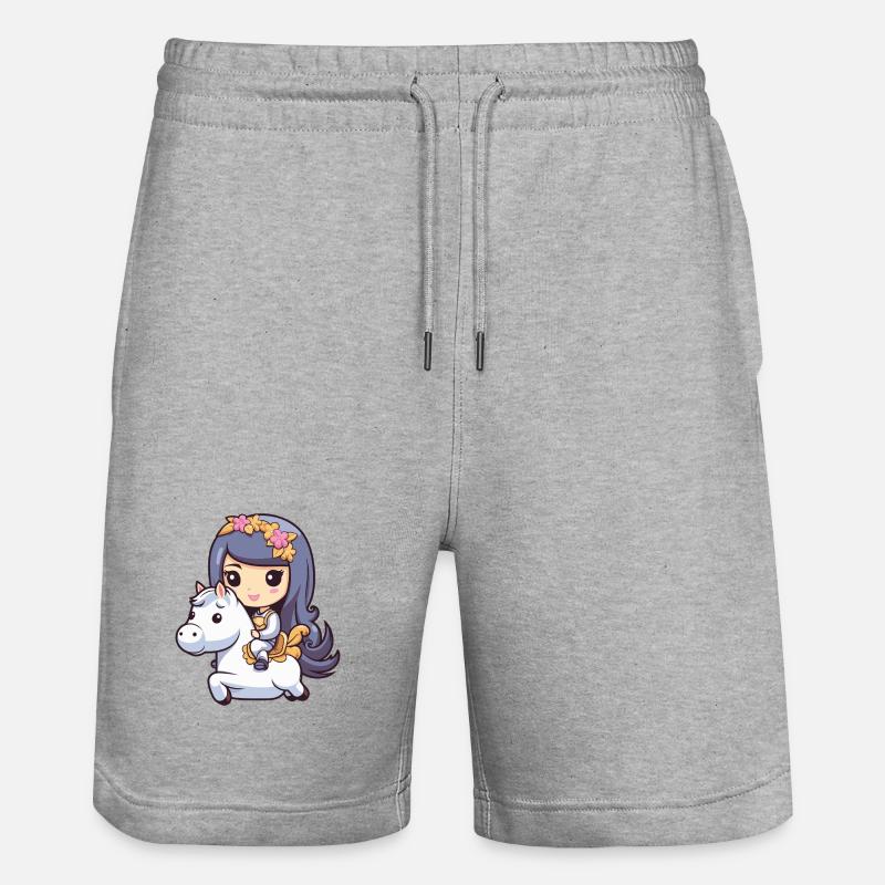 Princesse Cheval Bande Dessinée - Short de jogging bio TRAINER Stanley/Stella unisexe - gris chiné