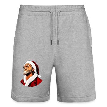 Jesus' Christmas - Stanley/Stella Trainer Unisex Organic Jogging Shorts - heather grey - Front - Nik (191cm) & Marisol (170cm)
