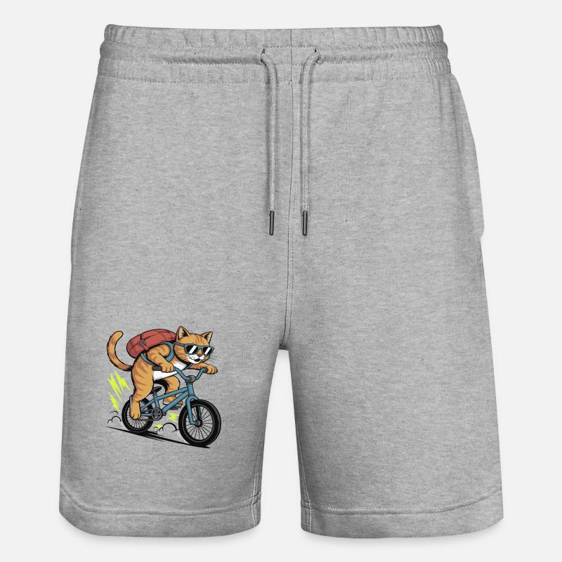Aventure à moto cool des chats - Short de jogging bio TRAINER Stanley/Stella unisexe - gris chiné