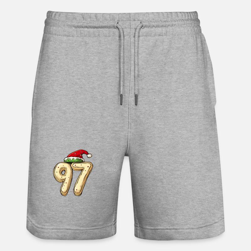 Numéro 97 Cookie Noël - Short de jogging bio TRAINER Stanley/Stella unisexe - gris chiné