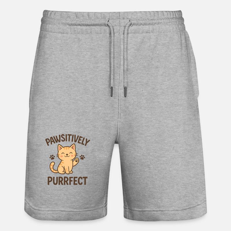 Conception Pathsitively Purrfect Cat - Short de jogging bio TRAINER Stanley/Stella unisexe - gris chiné