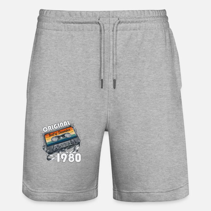 45e anniversaire cassette décembre 1980 - Short de jogging bio TRAINER Stanley/Stella unisexe - gris chiné