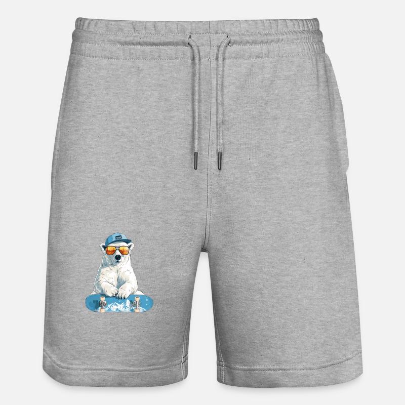 Polar Bear Skateboard Chill - Short de jogging bio TRAINER Stanley/Stella unisexe - gris chiné
