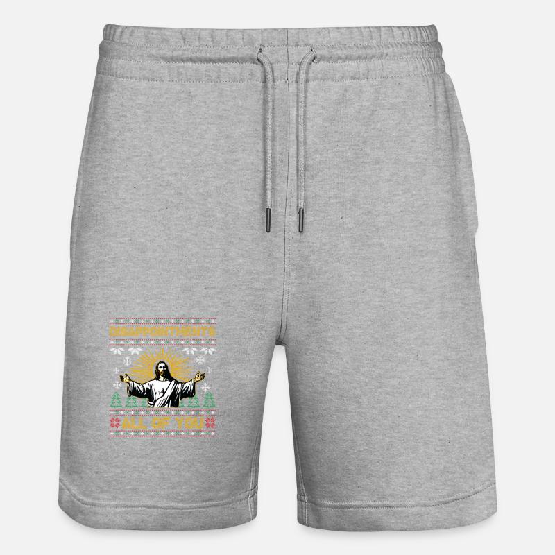 Déceptions à tous, Jésus de Noël - Short de jogging bio TRAINER Stanley/Stella unisexe - gris chiné