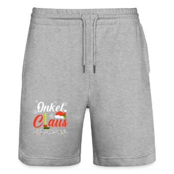 Santa Claus Uncle Claus Christmas - Stanley/Stella Trainer Unisex Organic Jogging Shorts - heather grey - Front - Nik (191cm) & Marisol (170cm)