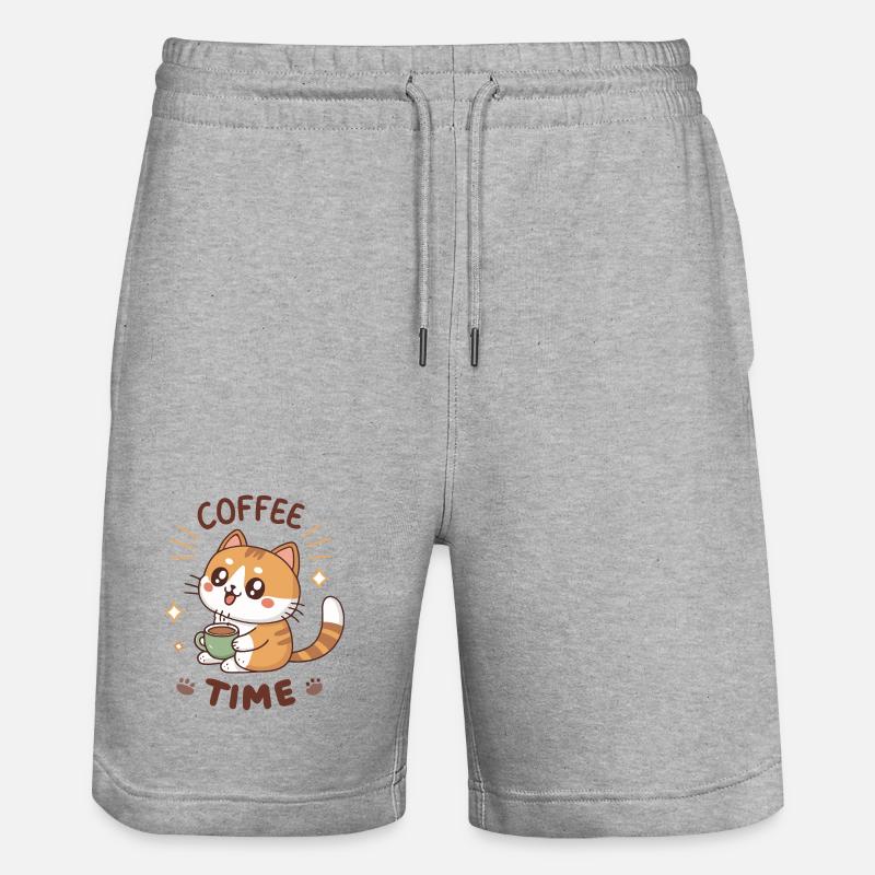 Chat Café Latte Mignon - Short de jogging bio TRAINER Stanley/Stella unisexe - gris chiné