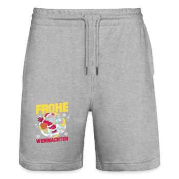 Archery Archery Archery - Stanley/Stella Trainer Unisex Organic Jogging Shorts - heather grey - Front - Nik (191cm) & Marisol (170cm)