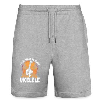 Hawaiian Ukulele Uke I Just Want - Stanley/Stella Unisex Bio Joggingshorts Trainer  - Grau meliert - Vorne - Nik (191cm) & Marisol (170cm)