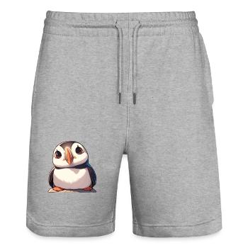 Puffin Papageientaucher - Stanley/Stella Unisex Bio Joggingshorts Trainer  - Grau meliert - Vorne - Nik (191cm) & Marisol (170cm)