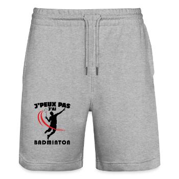 Je Peux Pas J'ai Badminton - Short de jogging bio TRAINER Stanley/Stella unisexe - gris chiné - Devant - Nik (191cm) & Marisol (170cm)