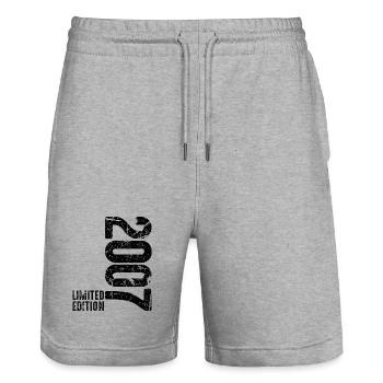 19th Birthday Young Girl 9 Years 2007 Funny - Stanley/Stella Trainer Unisex Organic Jogging Shorts - heather grey - Front - Nik (191cm) & Marisol (170cm)