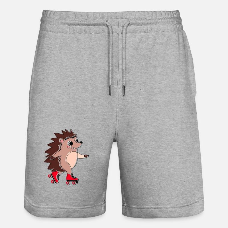 Hérisson en roller - Niglo en roller  - Short de jogging bio TRAINER Stanley/Stella unisexe - gris chiné
