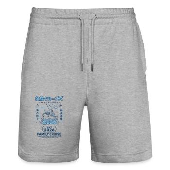 Family Cruise 2026 Celebrate Adventure Year - Stanley/Stella Trainer Unisex Organic Jogging Shorts - heather grey - Front - Nik (191cm) & Marisol (170cm)
