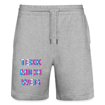 Hardtekk Tekk - Stanley/Stella Unisex Bio Joggingshorts Trainer  - Grau meliert - Vorne - Nik (191cm) & Marisol (170cm)