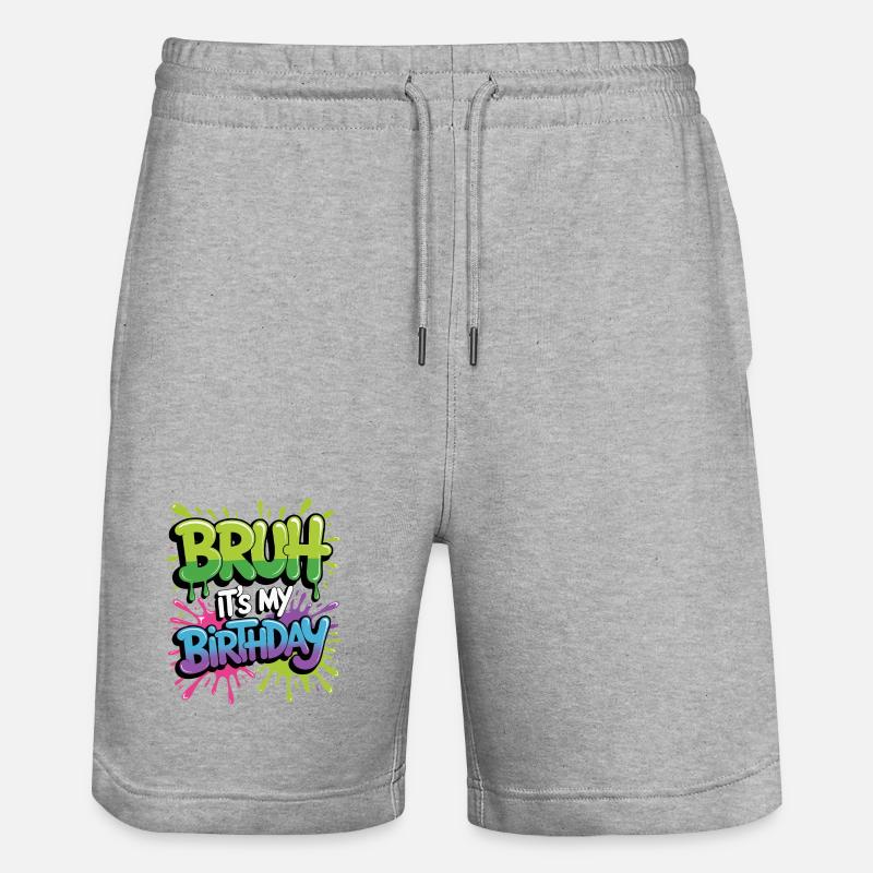 Mec, c’est mon anniversaire - Short de jogging bio TRAINER Stanley/Stella unisexe - gris chiné