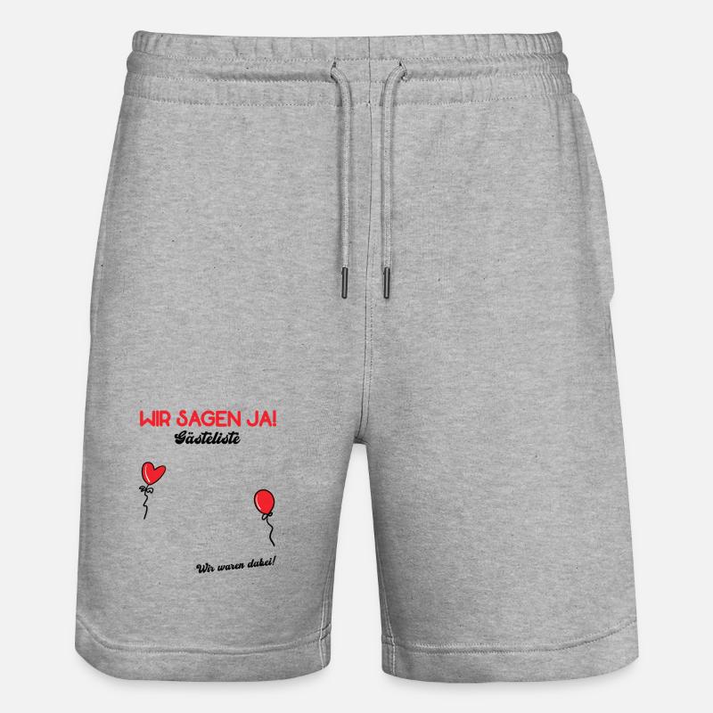 WIR SAGEN JA Hochzeit Gästebuch Polterabend - Short de jogging bio TRAINER Stanley/Stella unisexe - gris chiné