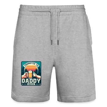 Dad again, dad-to-be, future father - Stanley/Stella Trainer Unisex Organic Jogging Shorts - heather grey - Front - Nik (191cm) & Marisol (170cm)