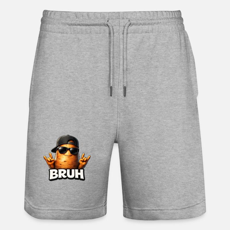 BRUH Potato Rockheld - Short de jogging bio TRAINER Stanley/Stella unisexe - gris chiné