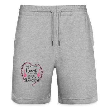 Le ukulélé hawaïen n’est pas ton - Short de jogging bio TRAINER Stanley/Stella unisexe - gris chiné - Devant - Nik (191cm) & Marisol (170cm)